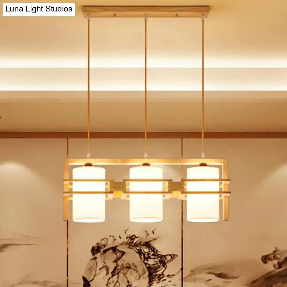 Modern wood 3 light dining room island pendant with e26 e27 bulb base