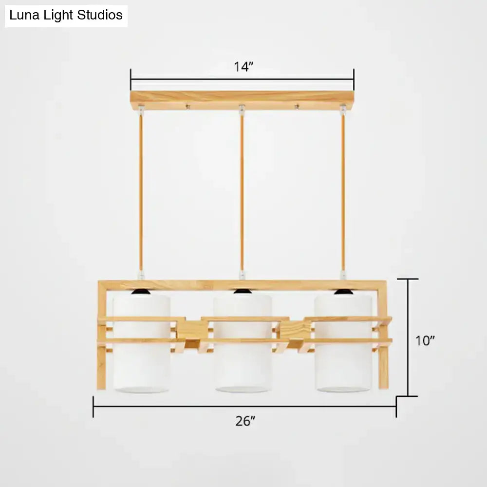 Modern wood 3 light dining room island pendant with e26 e27 bulb base