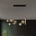 Modernist black 7-bulb glass island light dining room hanging pendant