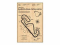 Vintage beige circuit de barcelona catalunya grand prix poster bedroom