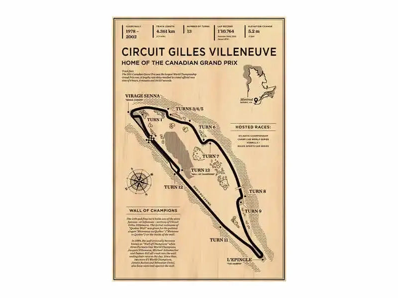 Beige wooden monaco grand prix race track map living room wall art