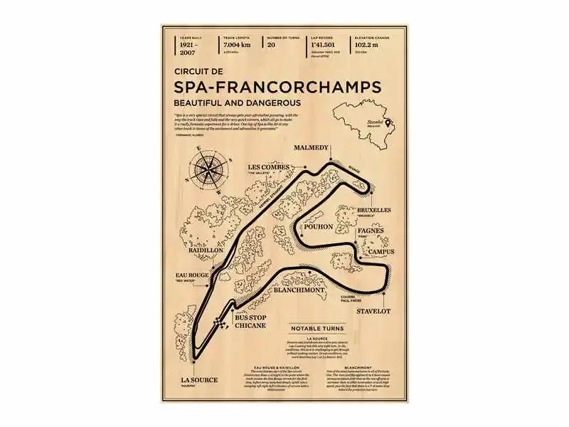 Vintage beige monaco grand prix track canvas art living room decor