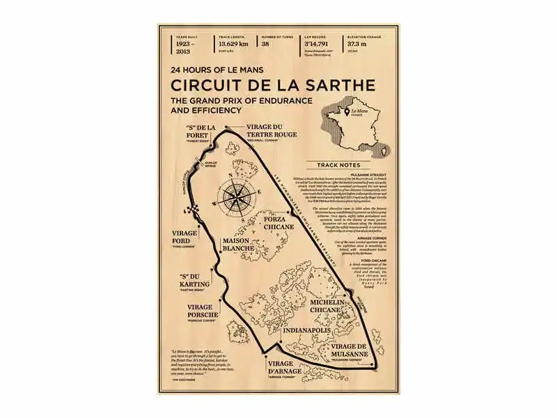 Vintage beige monaco grand prix track canvas art living room decor