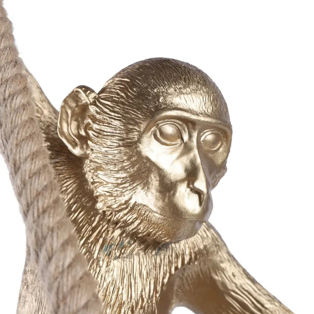 Gold monkey pendant lamp with hemp rope – living room light