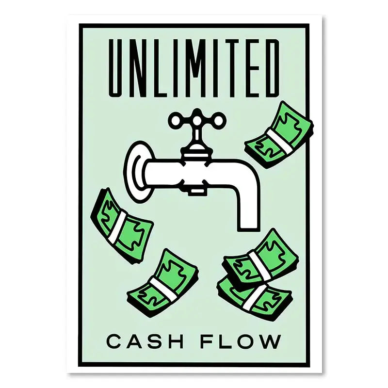 Minimalist mint monopoly millionaire canvas wall art office decor
