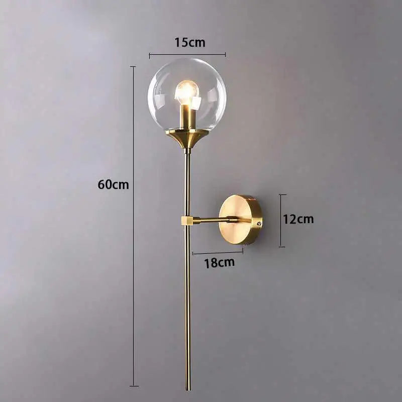 Moroccan brass and amber glass wall sconce bedroom light