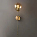 Moroccan brass and amber glass wall sconce bedroom light