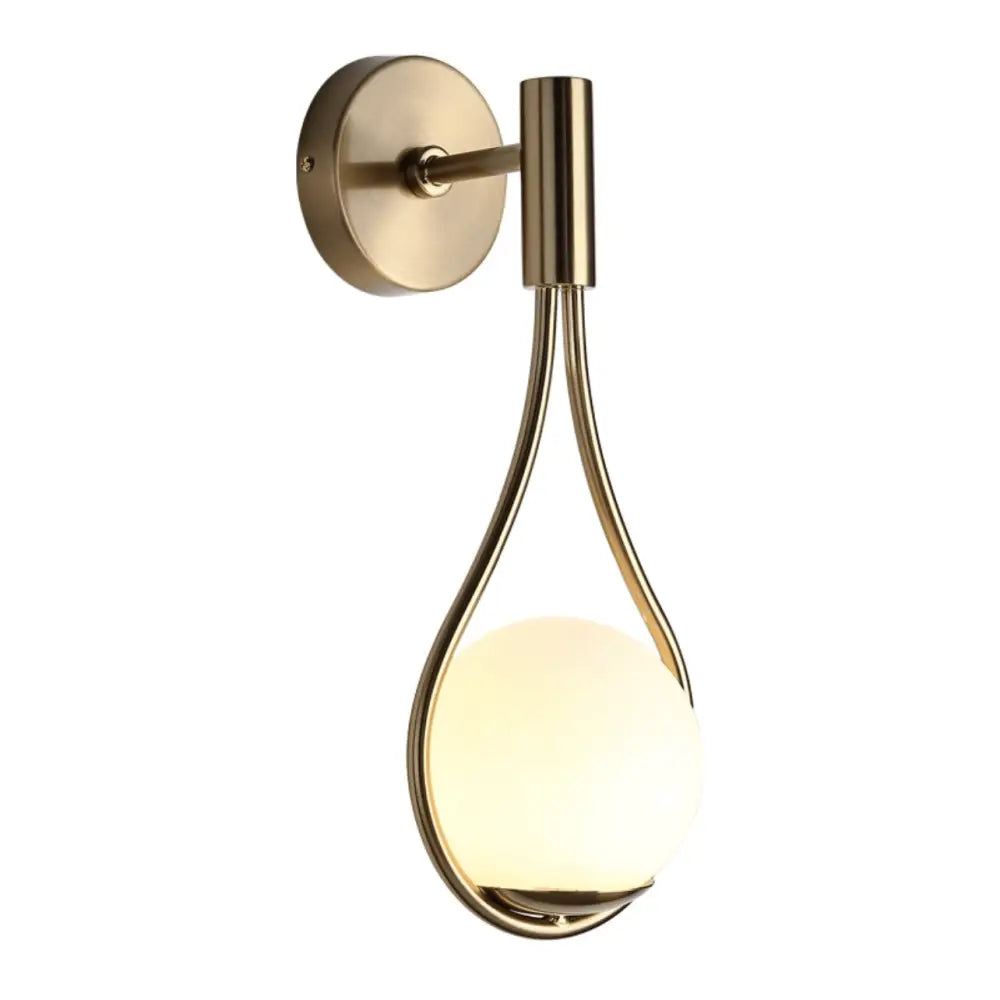 Modern gold teardrop nordic wall lamp bedroom glass sconce