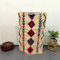 Beige moroccan handmade azilal rug – living room geometric decor