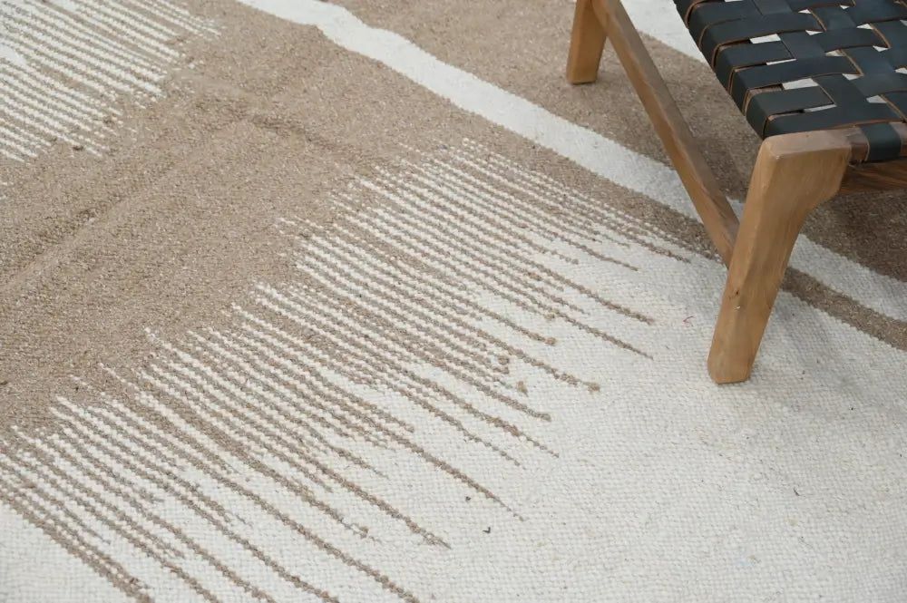 Beige & tan moroccan handmade azilal rug living room woven decor