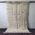 Handmade moroccan beni ouarain cream wool rug bedroom decor