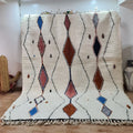 Handmade beni ouarain geometric cream rug living room decor
