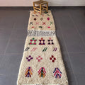 Handmade beni ouarain moroccan wool rug for bedroom or living room