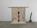 Beige moroccan handmade azilal rug – living room colorful decor