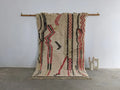 Beige moroccan handmade azilal rug – living room woolen decor