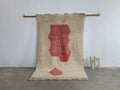 Beige & red moroccan handmade azilal rug living room decor