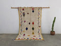 Beige moroccan handmade azilal rug – living room geometric decor