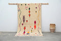 Handmade moroccan azilal rug beige multi bedroom geometric decor