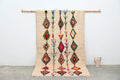 Handmade beige geometric azilal rug bedroom moroccan decor