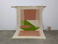 Moroccan handmade beige azilal rug living room woven wall hanging