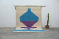 Handmade traditional azilal beige and turquoise rug living room decor