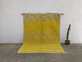 Vibrant yellow honeycomb azilal rug living room moroccan handmade