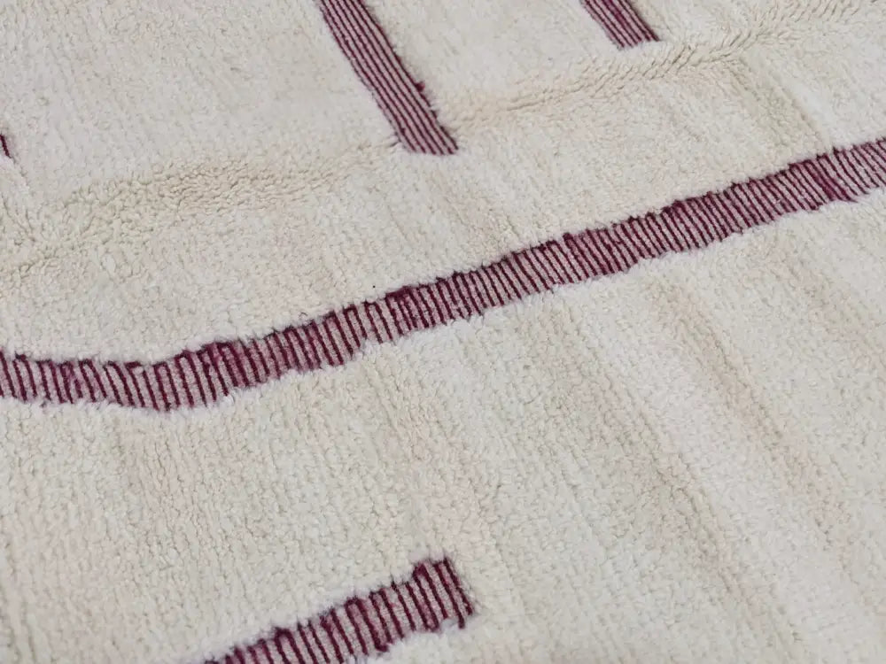 Handmade beni ouarain beige & rust rug bedroom moroccan decor