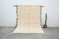 Handmade cream beni ouarain rug – living room zigzag pattern