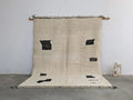 Beni ouarain moroccan handmade cream & black living room rug