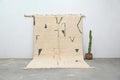 Handmade beni ouarain rug cream & black living room wool decor