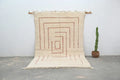 Handmade moroccan beni ouarain rug – cream & red-brown living room wool