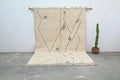 Handmade beni ouarain rug beige & cream geometric bedroom decor