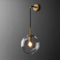 Modern brass glass globe modern wall sconce – living room light