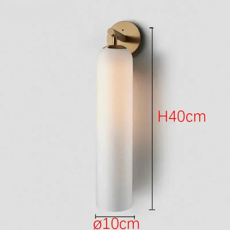 Modern smoked & frosted glass wall sconce bedroom sleek glass light