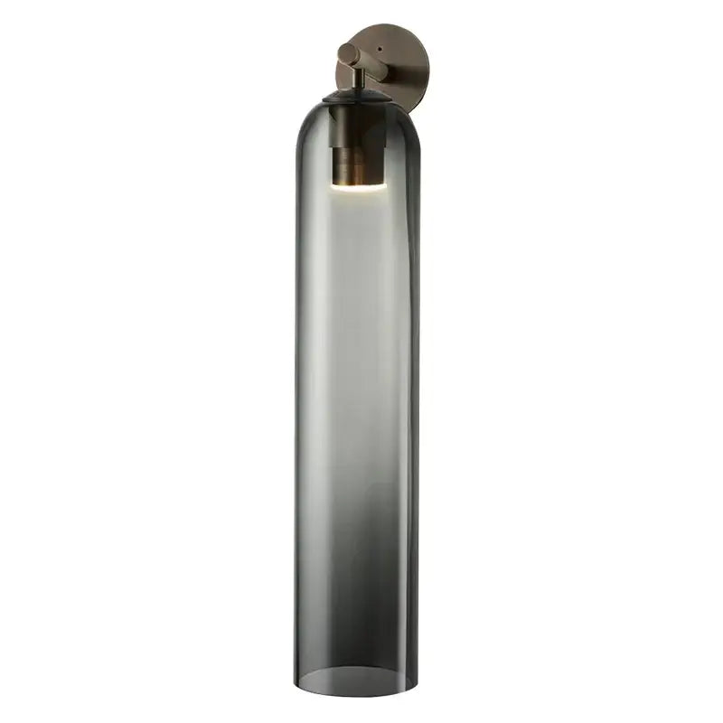 Modern smoked & frosted glass wall sconce bedroom sleek glass light