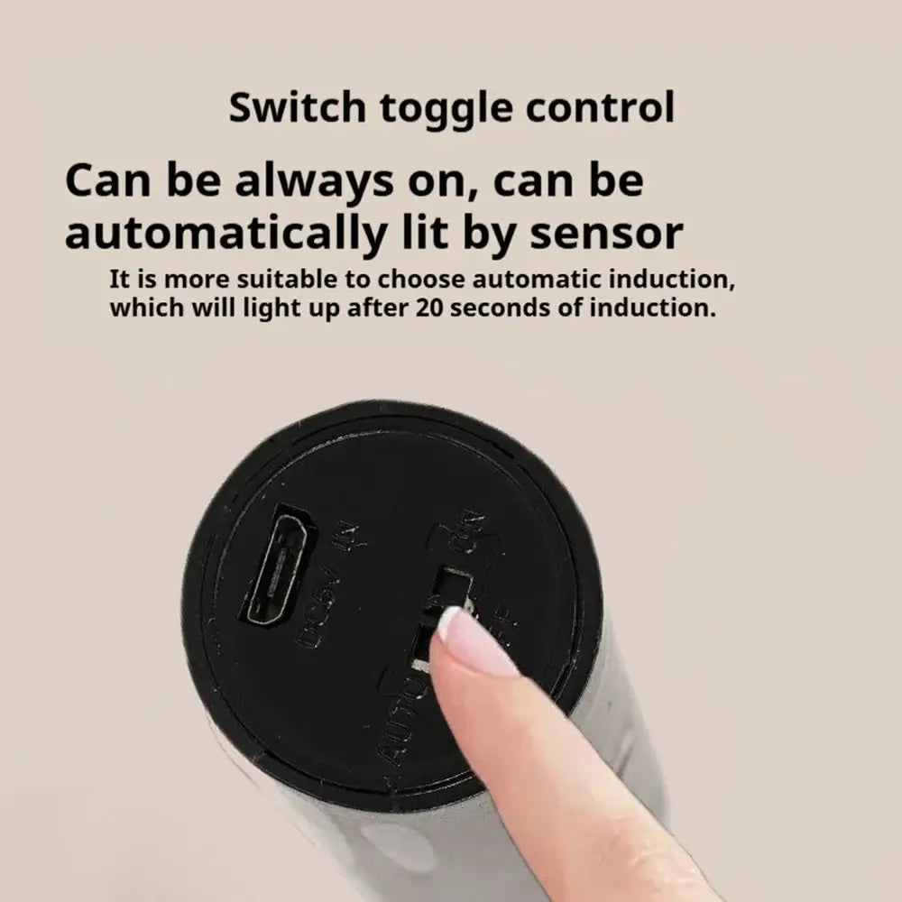 Modern black motion sensor battery operated wall lamp bedroom light
