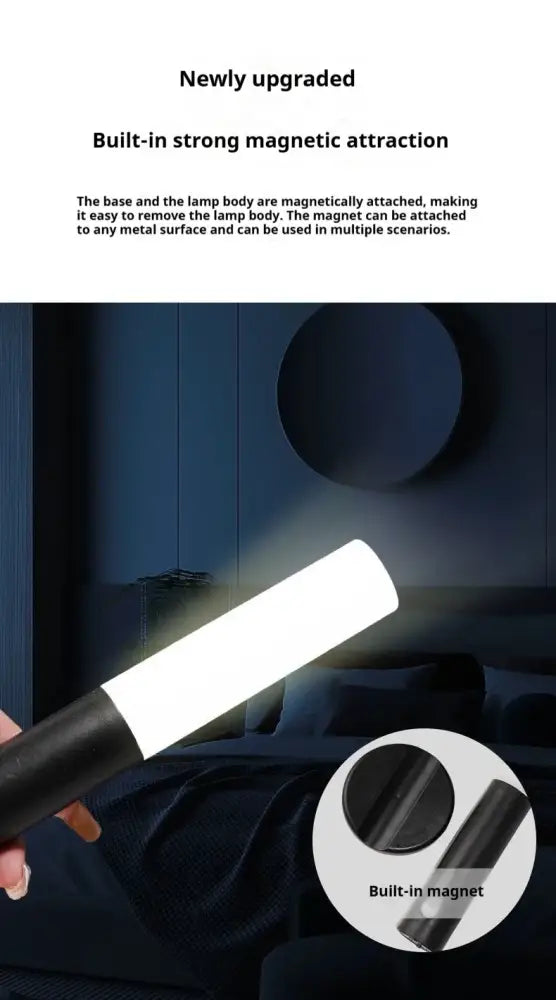 Modern black motion sensor battery operated wall lamp bedroom light