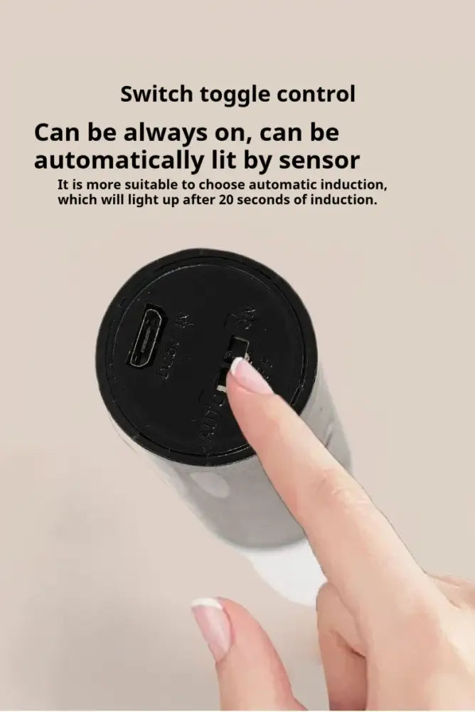 Modern black motion sensor battery operated wall lamp bedroom light