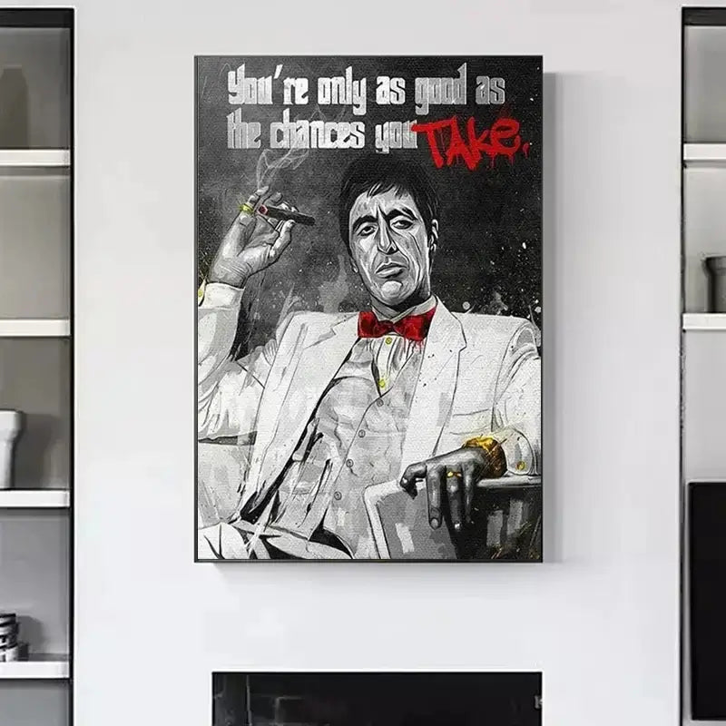 Tony montana go and get yours canvas wall art living room decor