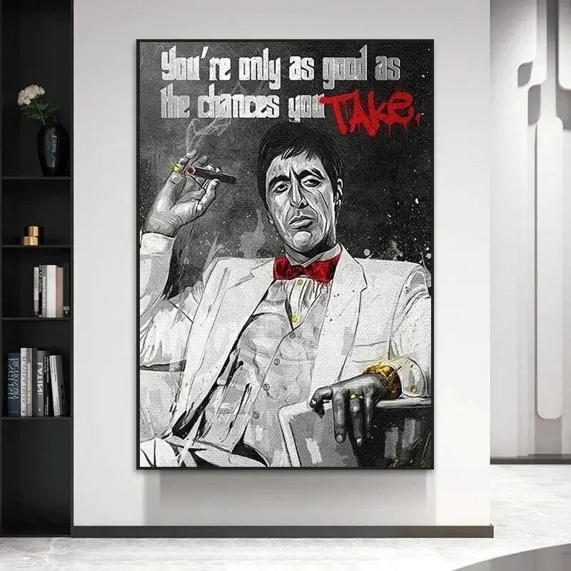 Tony montana go and get yours canvas wall art living room decor