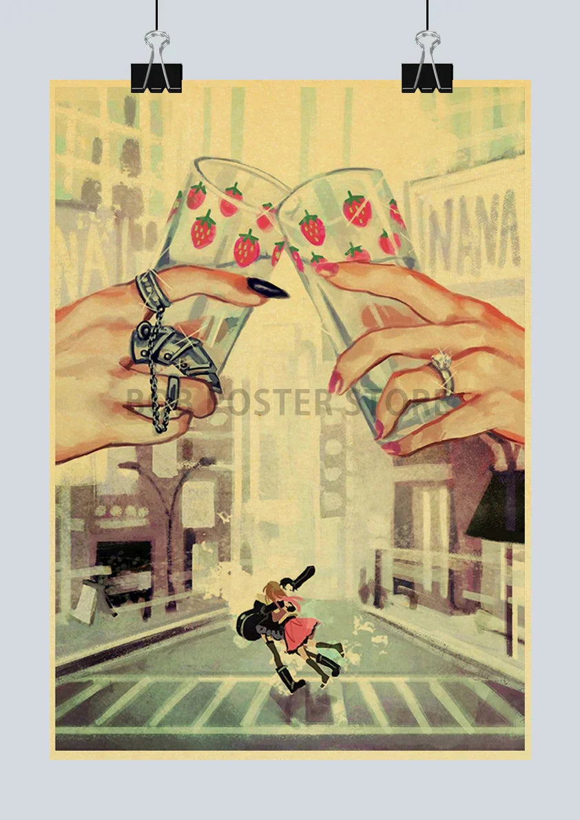 Retro kraft paper japan anime nana poster bedroom wall decor