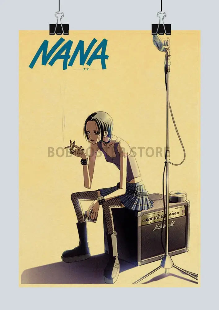 Vintage nana anime kraft paper poster bedroom retro art print