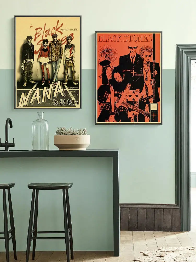 Nostalgic orange & red nana anime kraft poster bedroom cafe decor