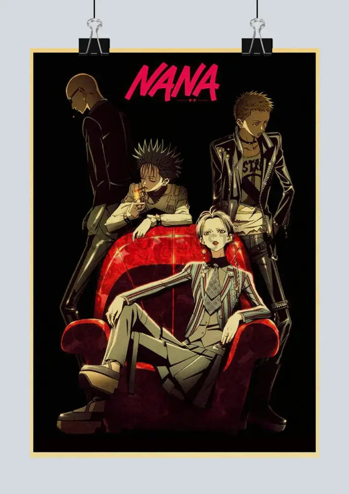 Vintage nana anime poster set kraft paper bedroom wall art