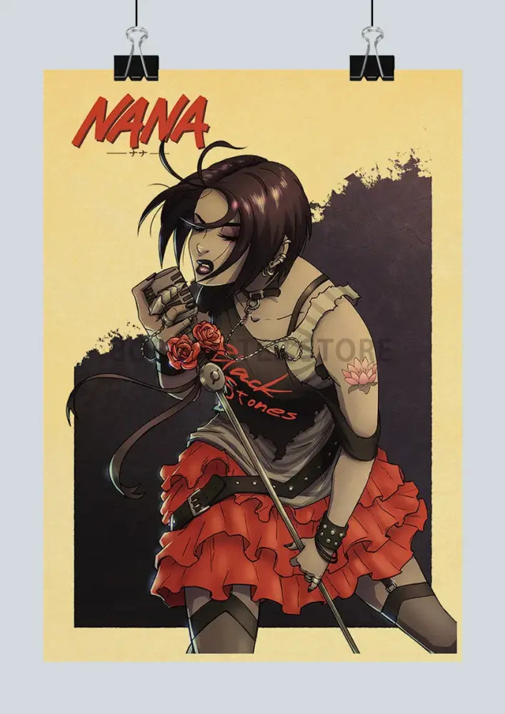 Vintage nana anime poster set kraft paper bedroom wall art
