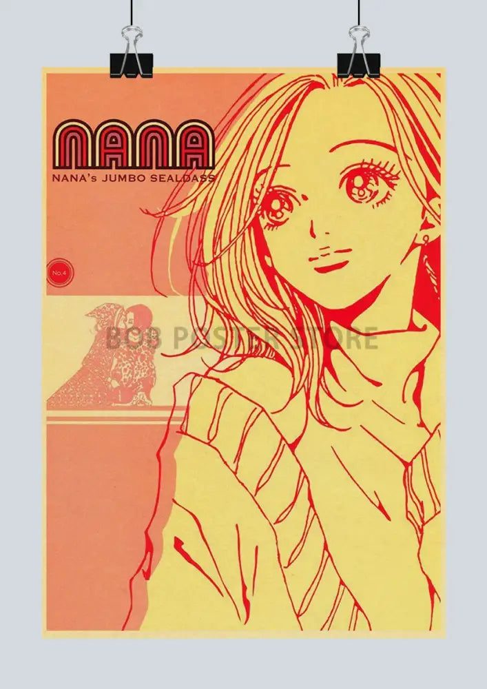 Vintage nana anime poster set kraft paper bedroom wall art