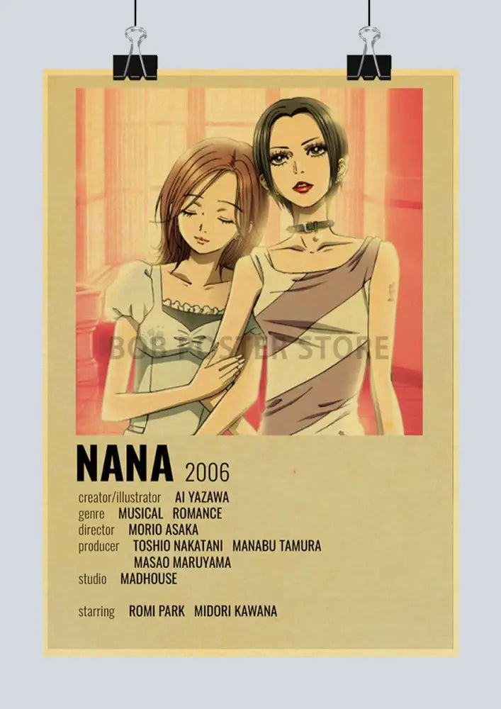 Vintage nana anime poster set kraft paper bedroom wall art