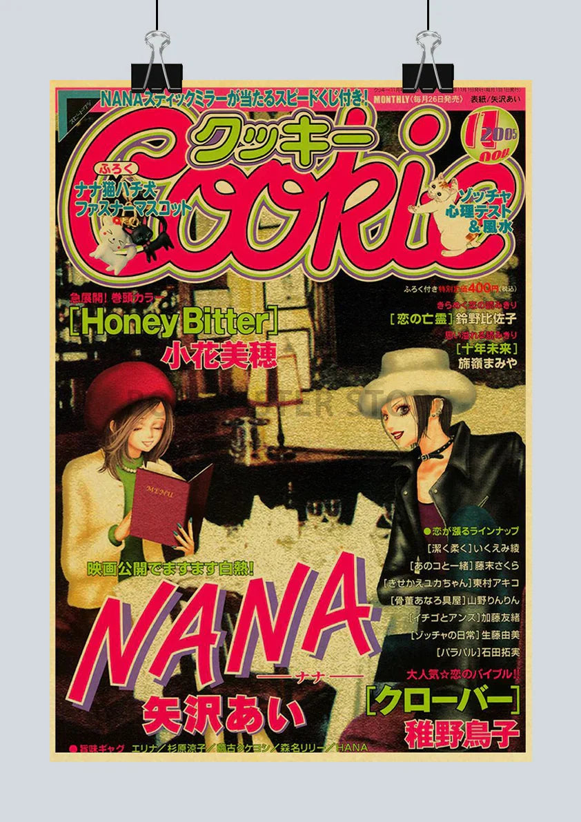 Retro nana kraft paper anime posters bedroom wall art decor