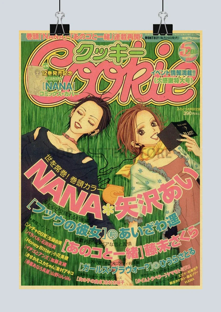 Retro nana anime poster set bedroom wall decor