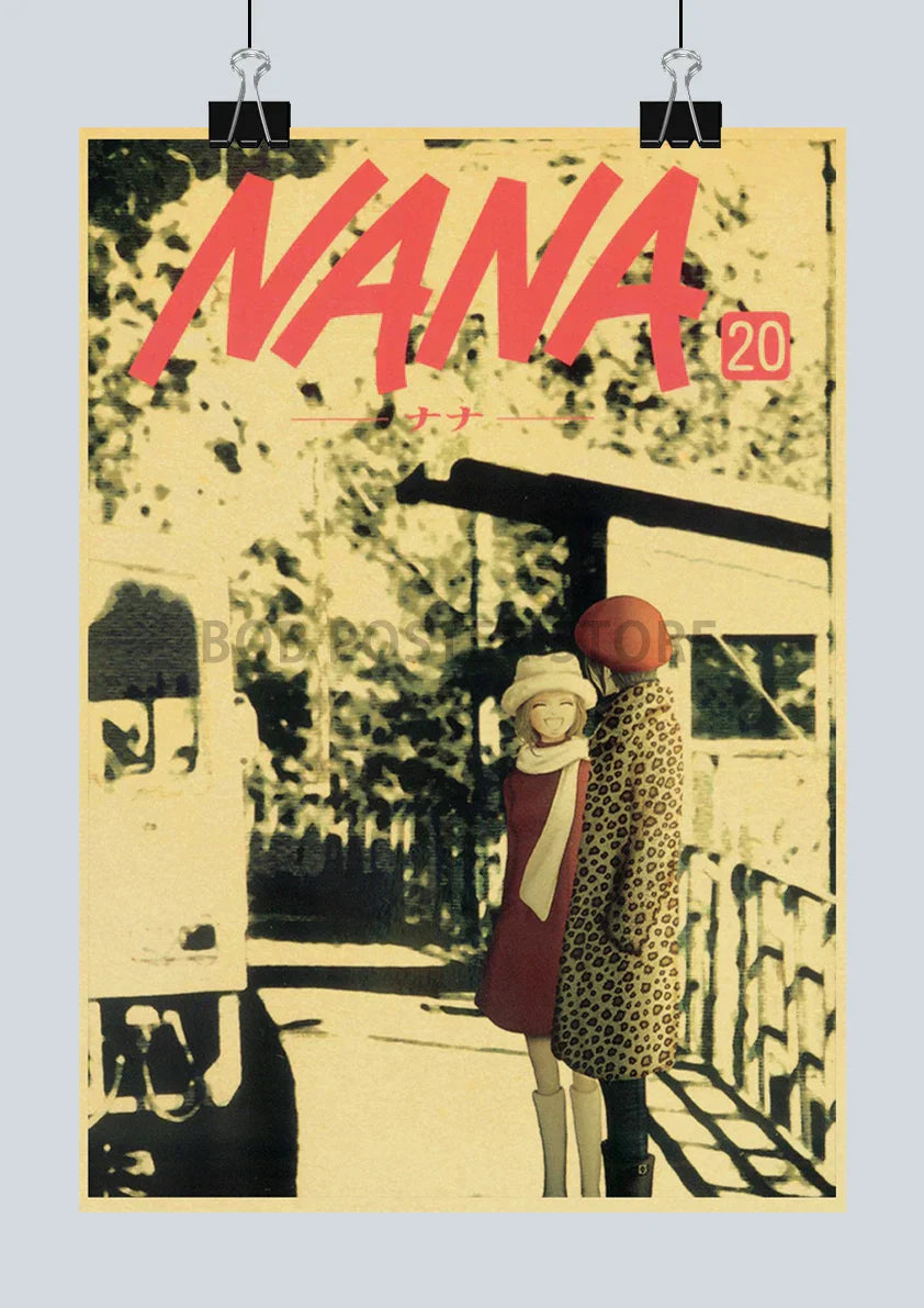 Retro nana anime poster set bedroom wall decor